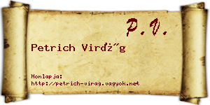 Petrich Virág névjegykártya