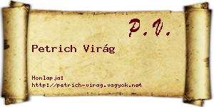 Petrich Virág névjegykártya